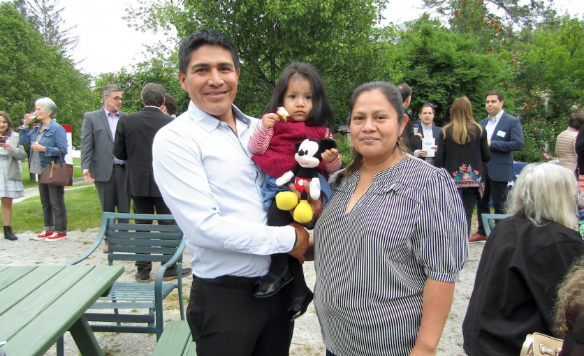 <p>Jorge Aguilar, Juana Reyes and their daughter Grace</p>