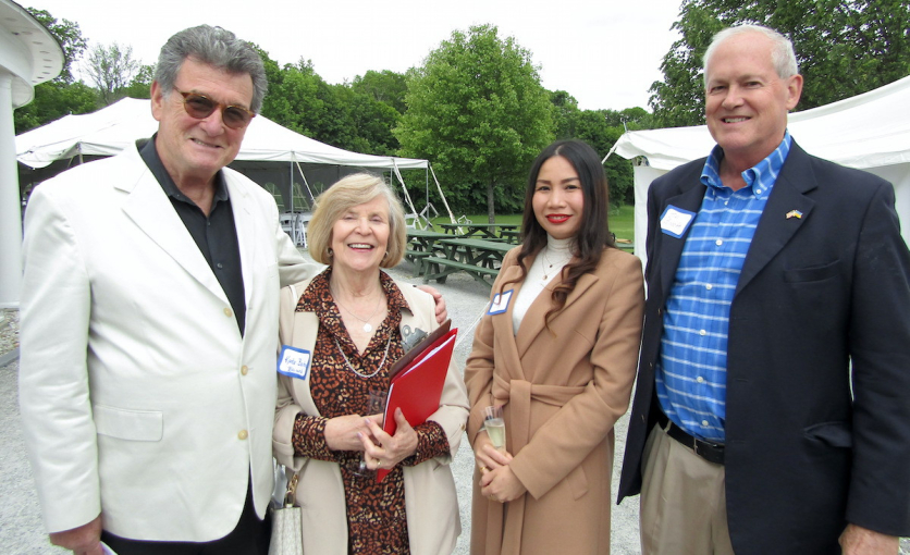 <p>Master of Ceremonies James Warwick, BIC board co-chair Kate Barton, Pen Soy, and Jim Brooke</p>