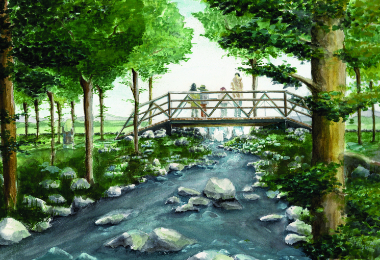 <p>The proposed Ravine Bridge at the future Bennett Park</p>