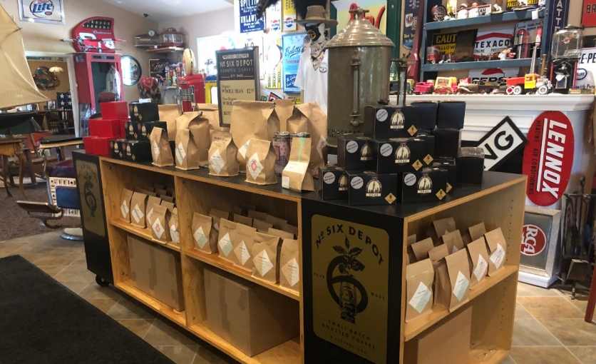 <p>Six Depot and Greylock Grounds coffee for sale</p>